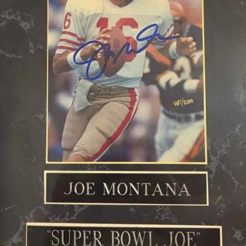 Joe Montana Autographed Plaque CSC COA, 981/5000, Super Bowl Joe, NFL, 49ERS
